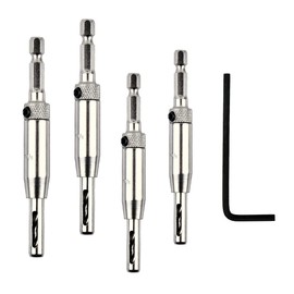 4PCS High Speed Steel Self Centering Hinge Pilot Hole Drill Bit Set, Kit for Door Hardware