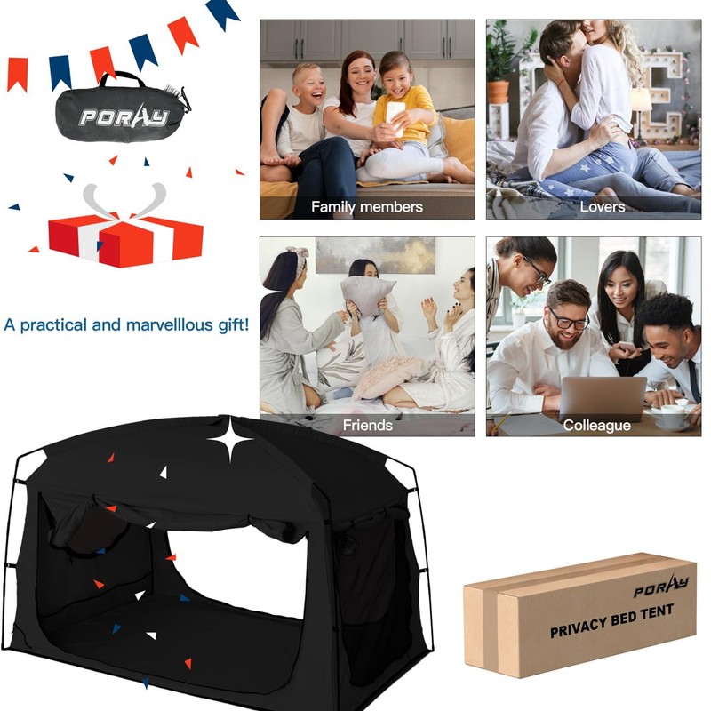 Bed Tent,Portable Privacy Sleeping Bed Canopy,Blackout 90% Drapes for Kids