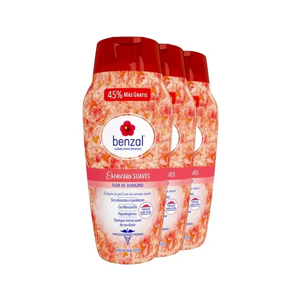 Jabon Intimo Femenino Benzal Wash Flor De Durazno 3 Pack