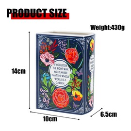 Book-Shaped Decorative Vase, Small Flower Vase for Home Decor Book Vase for Flowers Vintage Forest Ceramic Vase, Quirky Home Decor Decorative Centerpiece for Home Dining Table and Garden Decor