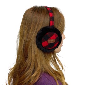 C.C Exclusives Tartan Check Earmuff with Faux Fur(EM-2380) (Red/Black)