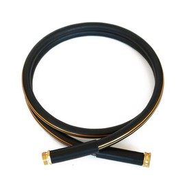 Atlantic Heavy Duty Garden Hose 5/8 Inch x 8 Foot Black Color, Short Connection Leader Hose with Solid Brass Connectors (8 FT)