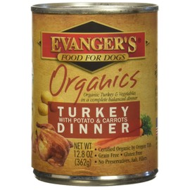 Evanger'S 100-Percent Organic For Dogs Turkey With Potato And Carrots Dinner, 12 Pack