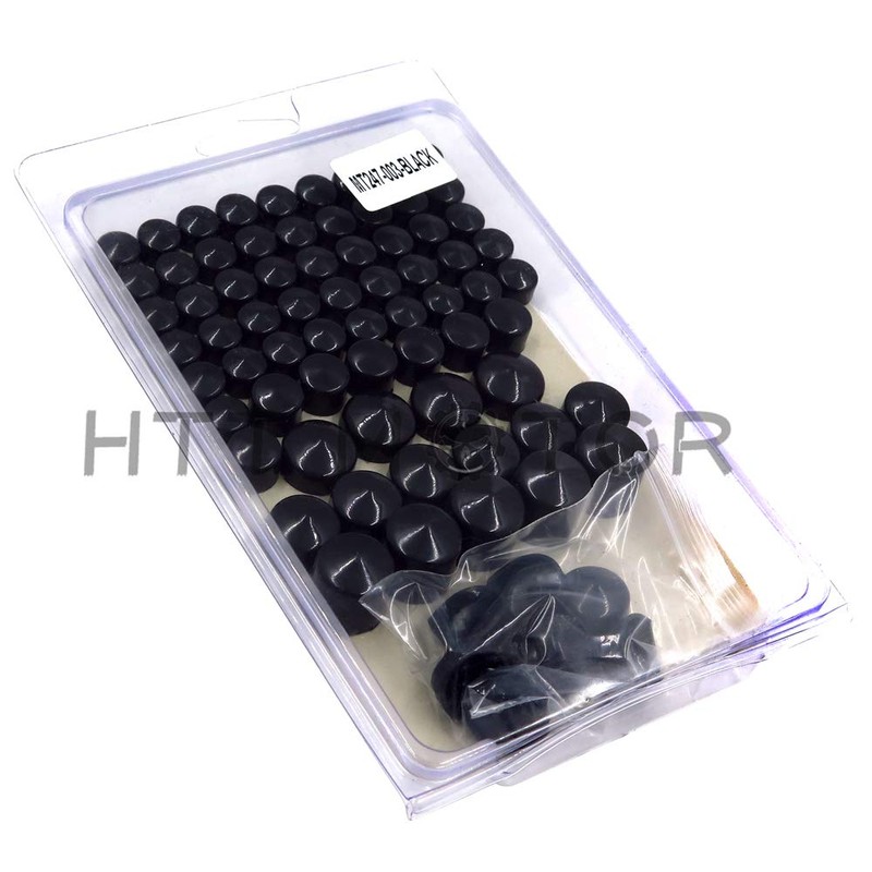 HTTMT MT247-003-BK Black Bolts Toppers Caps Compatible with 1991-2012 Harley