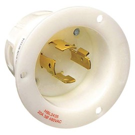 KELLEMS HBL2435 KELLEMS HBL2435 Nylon, 4WIRE, Plug, 480VAC, 3PHASE, 3POLE, FLANGED Inlet, 20AMP, Twist Lock