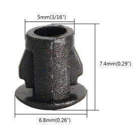 Alamic Hole Plugs 3/16" Plastic Flush Type Hole Plugs Snap in Locking Hole Tube Screw Caps Drilling Cover Plugs Fastener Covers for Kitchen Cabinet Furniture Black 100 Pack