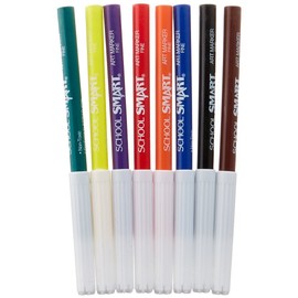 School Smart Non-Toxic Washable Fineline Markers - Set of 8 - Assorted Colors