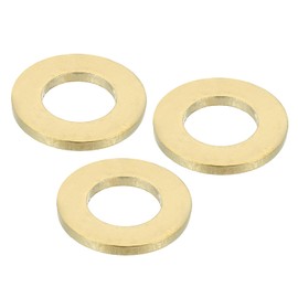 MECCANIXITY 3 Pack Brass Flat Washer, M16 Copper Washers Crush Washer Kit Assortment, 16mm ID, 30mm OD, 3mm Thick for Bolts Screws Machinery Repair, Outdoor Construction