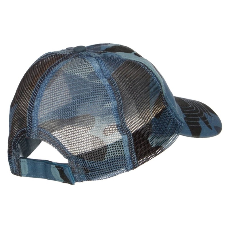 Enzyme Washed Camouflage Trucker Cap - Blue Camo OSFM