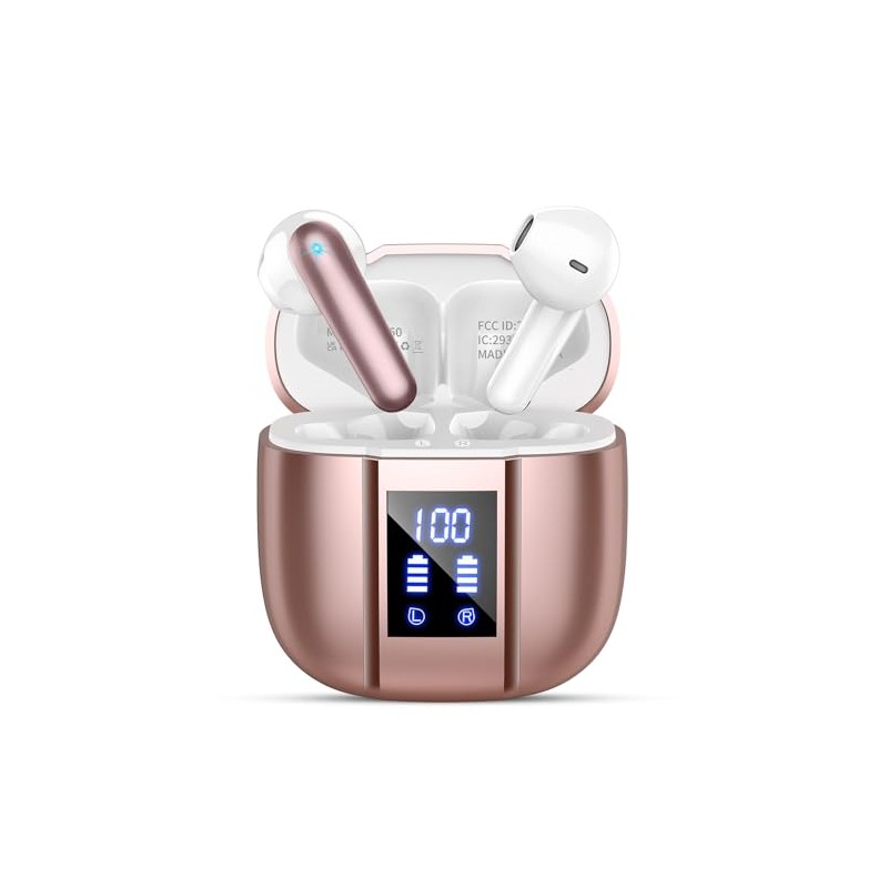 Wireless Earbuds, Bluetooth 5.4 Headphones, 48H, Ear Buds, LED Display