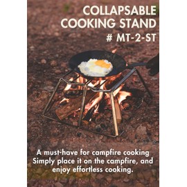 CAMPINGMOON Collapsable Campfire Cooking Stand Trivat Stainless Steel for Open Fire Camping Outdoor MT-2-ST
