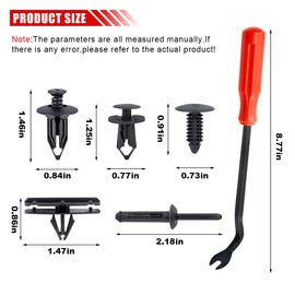 6 in 1 Wrangler Grille Fastener Retainer Clips, 120Pcs Bumper Retainer Clips with Fastener Remover, Push-Type Plastic Rivets Fenders Clip Fits Chrysler Dodge Ram, Replace 6503598/6502625/6506007AA