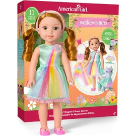 American Girl WellieWishers 14.5-inch Willa Doll Playset with Crisella The Dragon, Doll Dress and Accessories, and Storybook, for Ages 4+