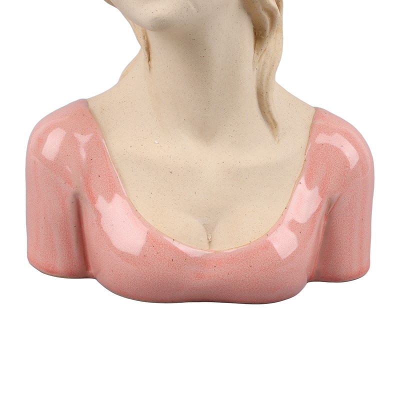Modern Ceramic Face Vases Decorative Modern Style Shy Girl Flower
