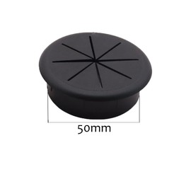 4PCS Flexible Desk Grommets, 50mm Desk Grommet Aperture, Data Cable Storage and Sorting Tools, Wire Cord Cable Grommets Hole Cover for Office PC Desk Cable Cord Organizer (Black)
