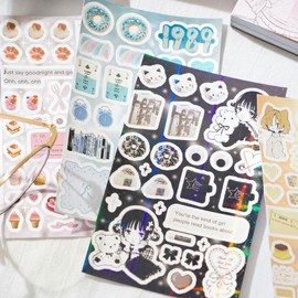 1 set 60 stickers book Spring Wishes theme Korean ins style DIY daily sticker journal decoration film cut stickers book Anime
