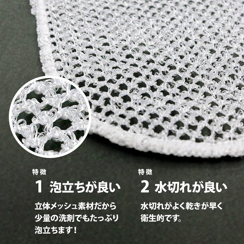 Wise Fast Foam Drying Antibacterial Mesh Dishwashing x 5 Piece
