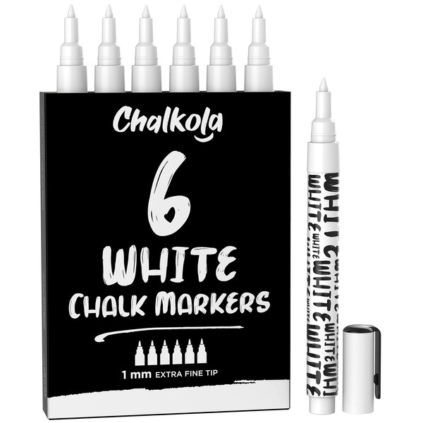 Chalkola White Chalk Pens - White Dry Erase Liquid Chalk