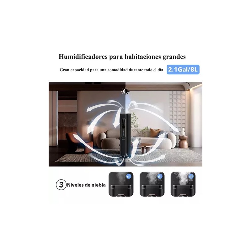 Sejoy Humidificadores 8l Para Dormitorio Habitación Grande Y Bebé Color