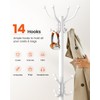 Pipishell Coat Rack with 14 Hooks, Freestanding Coat Rack Stand