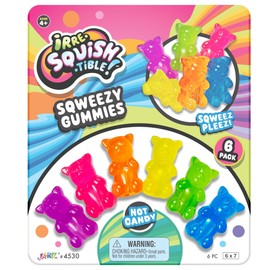 JA-RU Mini Gummi Bears Pencil Toppers for Kids (1 Pack, 6 Bears Each) Mochi Squishy Toys. Stress Relief Fidget Toys. Bulk Party Favors & Cool School Supplies. 4530-1s
