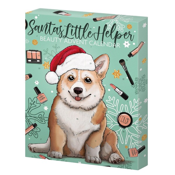 Santas Little Helper Beauty Advent Calendar 2023 - Makeup and Gift Set, 24 Fantastic Beauty Surprises for a Festive Look, Delightful Gift for Women and Dog Friends