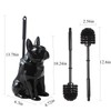 2025 Ceramic Dog Toilet Brush Holder Set, French Bulldog Design