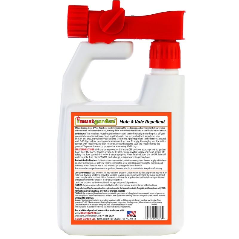 I Must Garden Mole & Vole Repellent Hose End Concentrate: