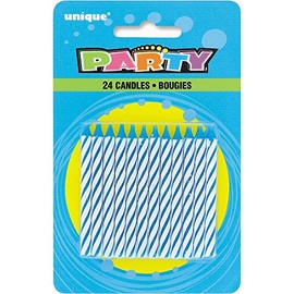 Unique Stripes Party Candles, 2.5", Blue