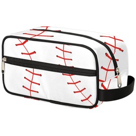 HUXINO Toiletry Bag for Boys Man,Baseball Lace Travel Hanging Wash Bag Small Makeup Organizer Cosmetic Bag for Women Traveling Toiletries with Handle