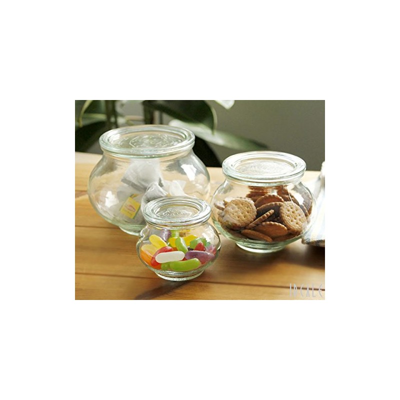 WECK Deco Shape WE901 Glass Canister, 18.7 fl oz (550