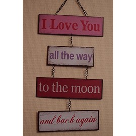 I Love You To The Moon & Back Large Metal Sign