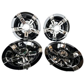 Golf Cart 10" Wheel Covers Hub Caps W/Chrome Spokes for EZGO Cub Car Yamaha Golf Cart Package Set of 4pcs
