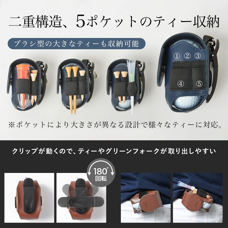 Zesty Golf Ball Case, Functional Player Golf Ball Pouch Golf