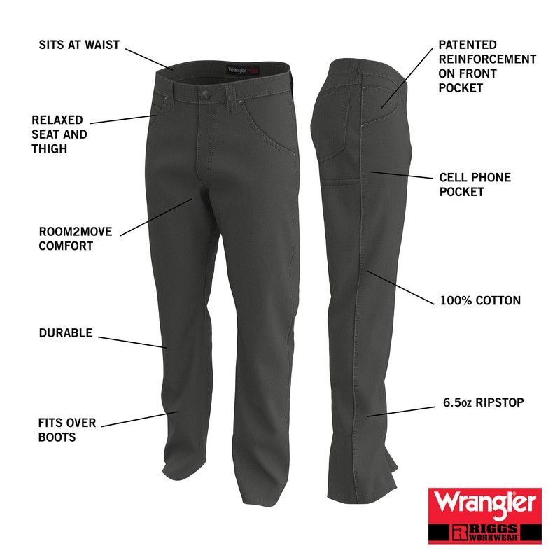 Wrangler Riggs Workwear mens Technician Work Utility Pants, Loden, 34W