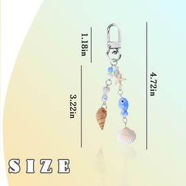 Ocean Keychain for Beach Bag Charms for Backpack Seashell Purse Charms for Wallet Handbags Ocean Theme Keychains for Girls Women Beach Tote Bag Sea Shell Phone Charm Cute Starfish Pearl Camera Charm
