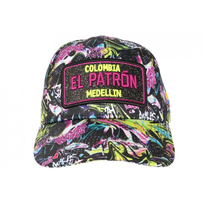 El Patron Cap Black and Purple Rhinestone Streetwear Colombia Medellin