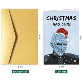 Funny Night King Christmas Greeting Card, Game of Thrones Christmas Card, Merry Xmas Card, Christmas Has Come Card