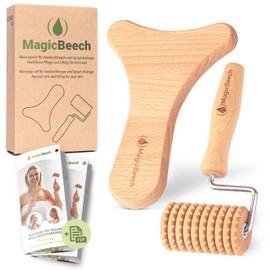 MagicBeech - Face Massager Set: Madero Massage Roller & Face Paddle for Relaxing Face Massage | Face Roller & Massage Roller Face for Natural Care, Lifting & Lymphatic Drainage