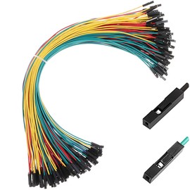 Hellotronics Breadboard Jumper Wires, Pack of 130 Pieces More Red and Black Female Female F-F Jumper Wire Cables Square Head 0.1'' 26AWG 5 Colors (30cm/12'' Length, Female-Female)
