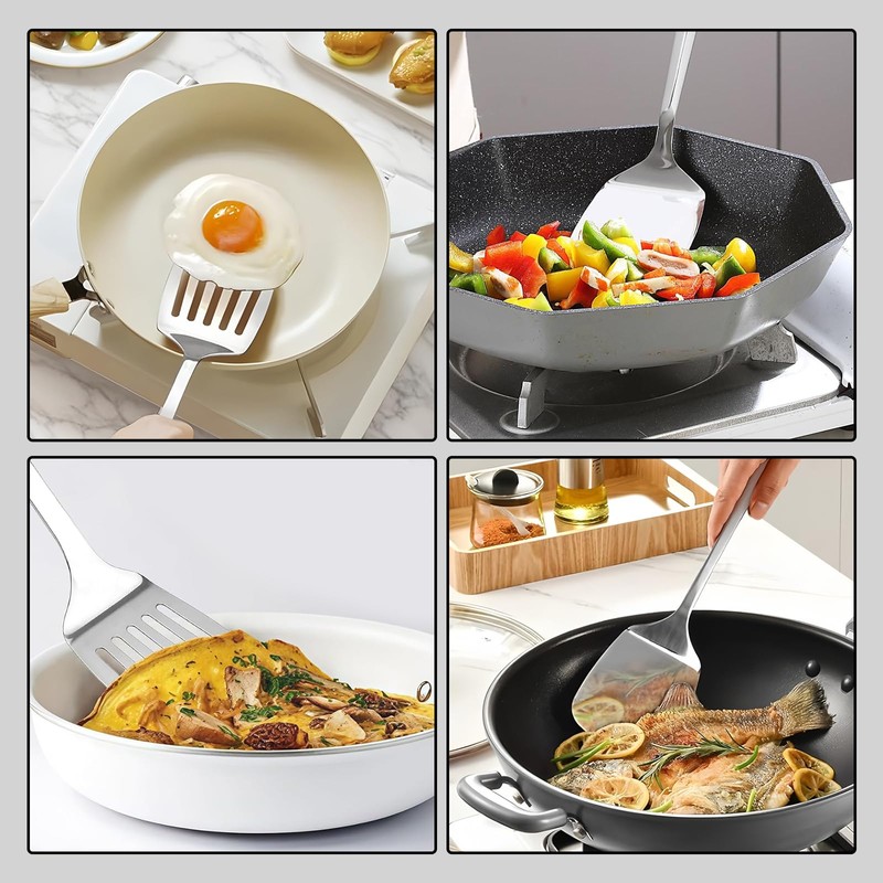 kasanidika Turner Wok Spatula Kitchen Utensils Stainless Steel Dishwasher Safe