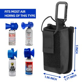 Xxerciz Nylon Pouch Holster for Air Horn, Portable Air Horn Holder Belt Clip with Adjustable Drawstring Protective Carry Case with Carabiner for Boating, Sporting Events and Outdoor Camping