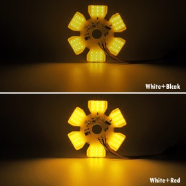 Partsam 2Pcs Ultra-Thin Hex Style Dual Function Interior 54 diode LED Air Breather Light 4.8" Decorative Air Cleaner Lamp for Peterbilt Kenworth Freightliner Trucks, Trailers, RVs IP67 12-30V (Yellow)