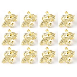 Servilleteros de oro - Juego de 12 servilleteros decorativos de metal para bodas, mesas de comedor y decoración elegante de mesa, fácil de usar