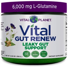 Vital Planet Vital Planet - Vital Gut Renew Powder Supplement for Leaky Gut Repair with L-Glutamine, Marshmallow and Ginger Root, DGL Licorice Root and Organic Aloe Vera, L Glutamine 6000mg 6.88 oz