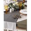DII Bordered Dobby Woven Table Runner, 15 x 72, Black,