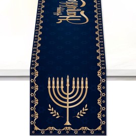 Vohado Hanukkah Table Runner Jewish Chanukah Festival Day Decoration Kitchen Dining Room Home Decor