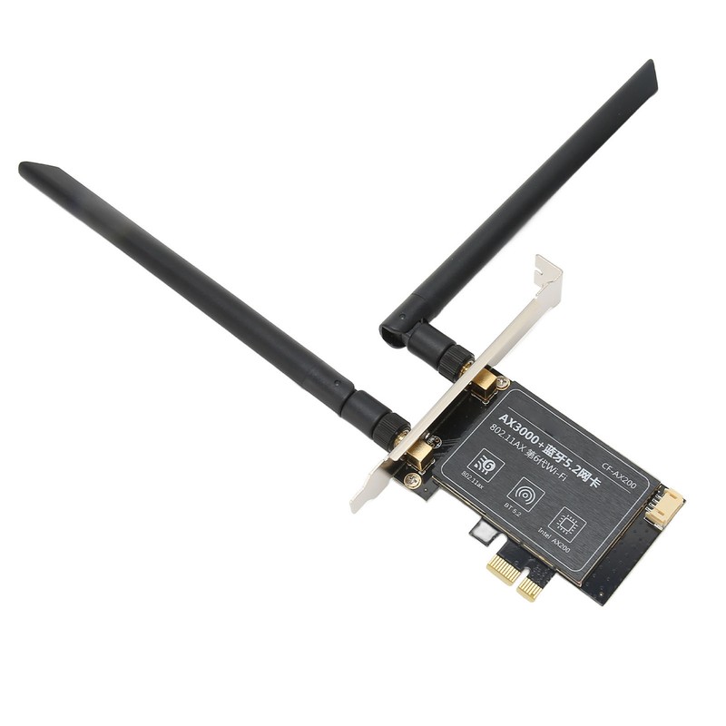 WiFi 6 PCIe Card AX3000Mbps 2.4GHz 5GHz Dual Antenna BT5.2