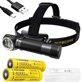 NITECORE HC35 2700 Lumen USB Rechargeable L-Shape Detachable Headlamp Flashlight with Extra 5000mAh Battery and LumenTac Battery Case