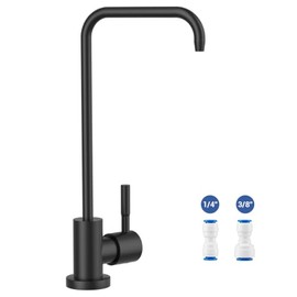 APPASO Llave Filtro de Agua Monomando Acero Inoxidable 304 Negro Mate | Grifo para agua purificada, compatible con ósmosis inversa, conexión rápida 1/